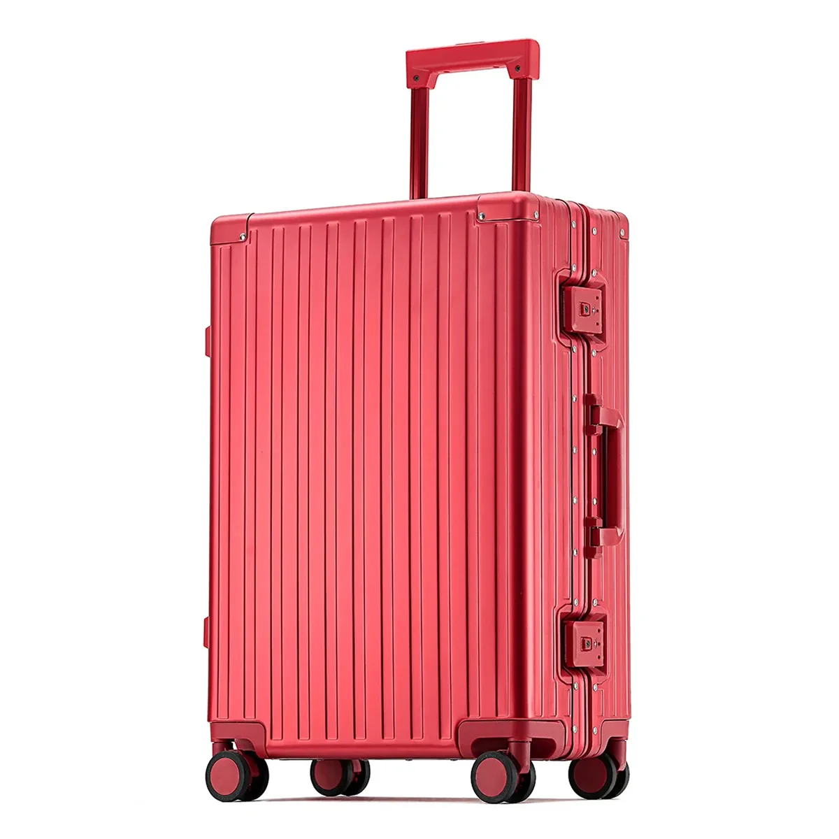 valise trolley 100% aluminium, bagage de voyage de luxe, roues universelles, serrure tsa, pour hommes et femmes, bagage léger, bagage cabine.