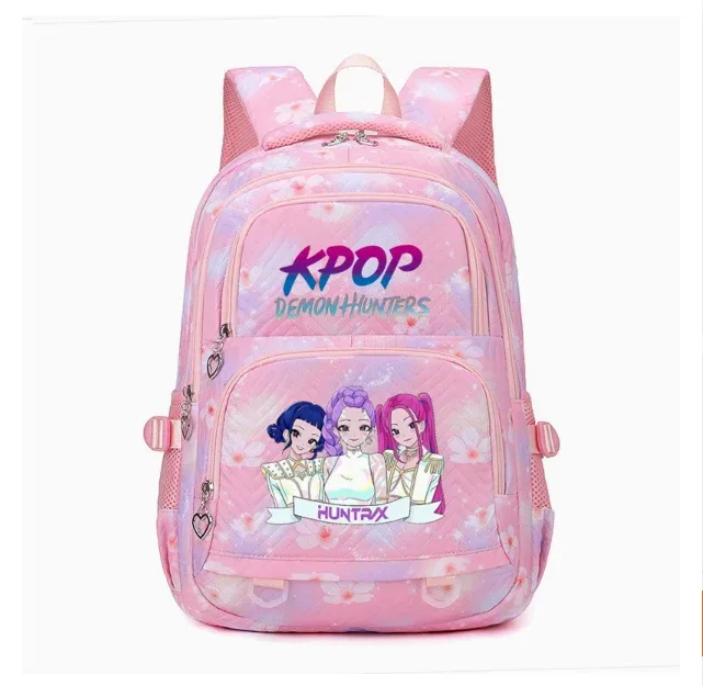 kpop demon hunters – sacs à dos imperméables de grande capacité, sacs d'école tendance avec imprimé de fleurs, sacs d'école pour ordinateur portable pour femmes et hommes, cadeau