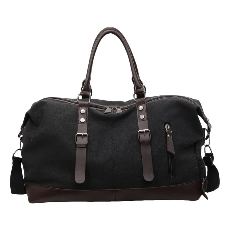 sac de voyage grande capacité tendance, sac bandoulière rétro, sac à bandoulière pour courts séjours, unisexe, en nylon résistant à l'usure, couleur unie