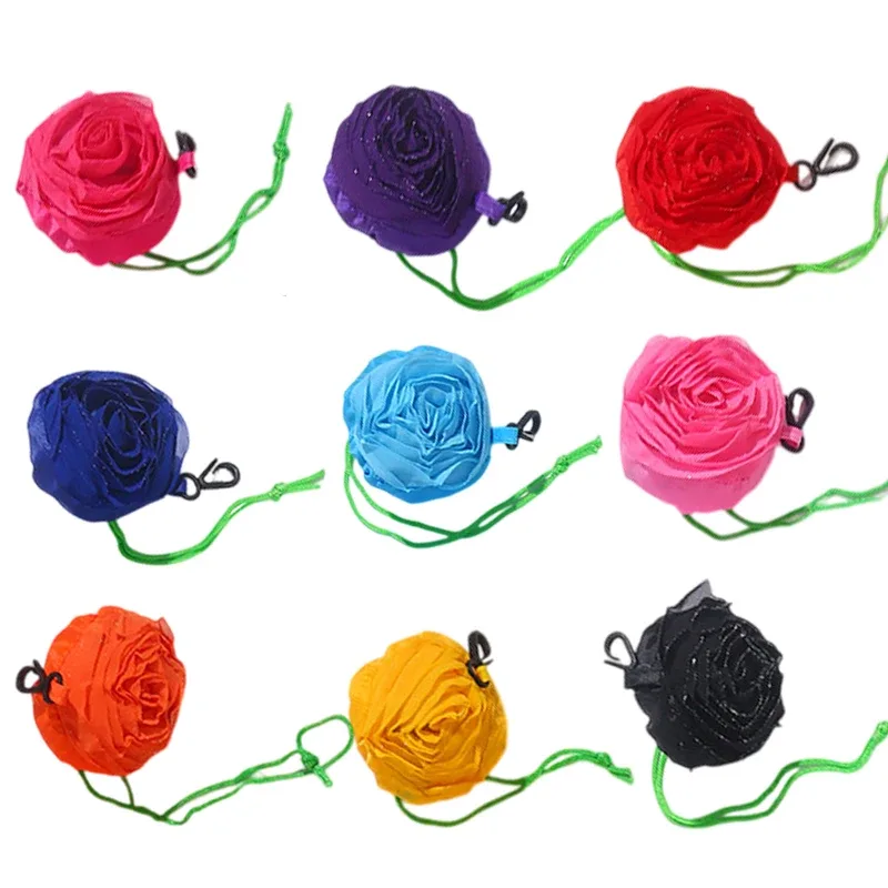 sac fourre-tout pliable rose design, sac de courses de voyage portable de grande capacité, pochette de rangement légère et durable.