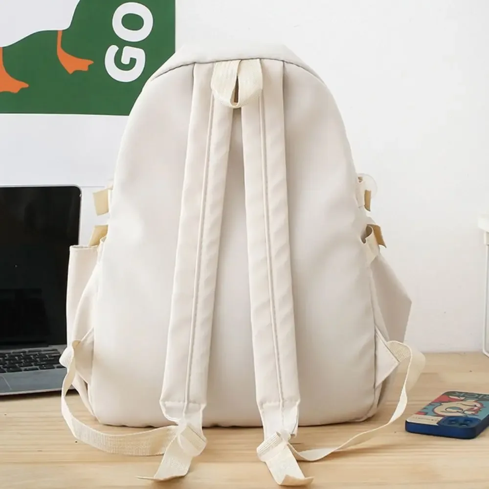 nouveau sac d'école de grande capacité, couleur unie, sangle réglable, sac à dos léger, sac de voyage en toile portable, unisexe
