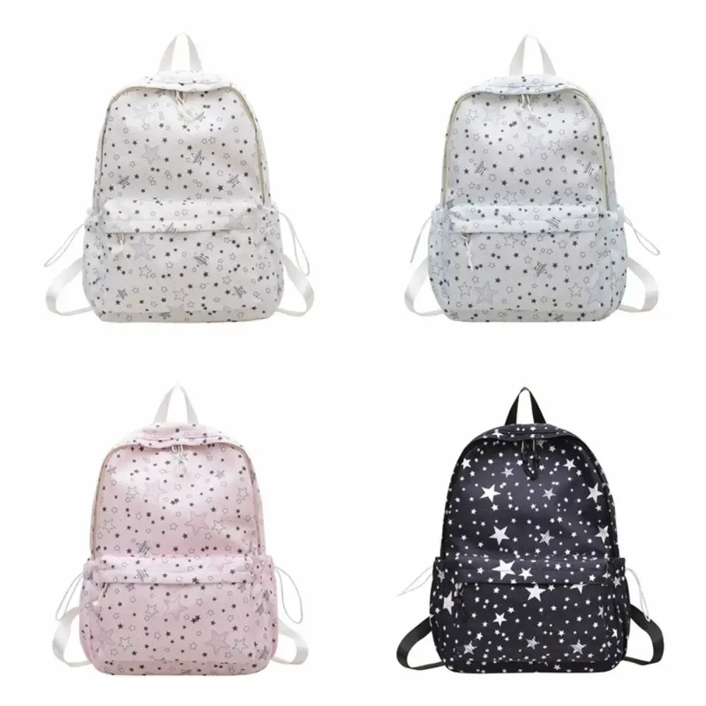 sac à dos en nylon léger à grande capacité, imprimé ciel étoilé, style universitaire, pour étudiants et voyages.