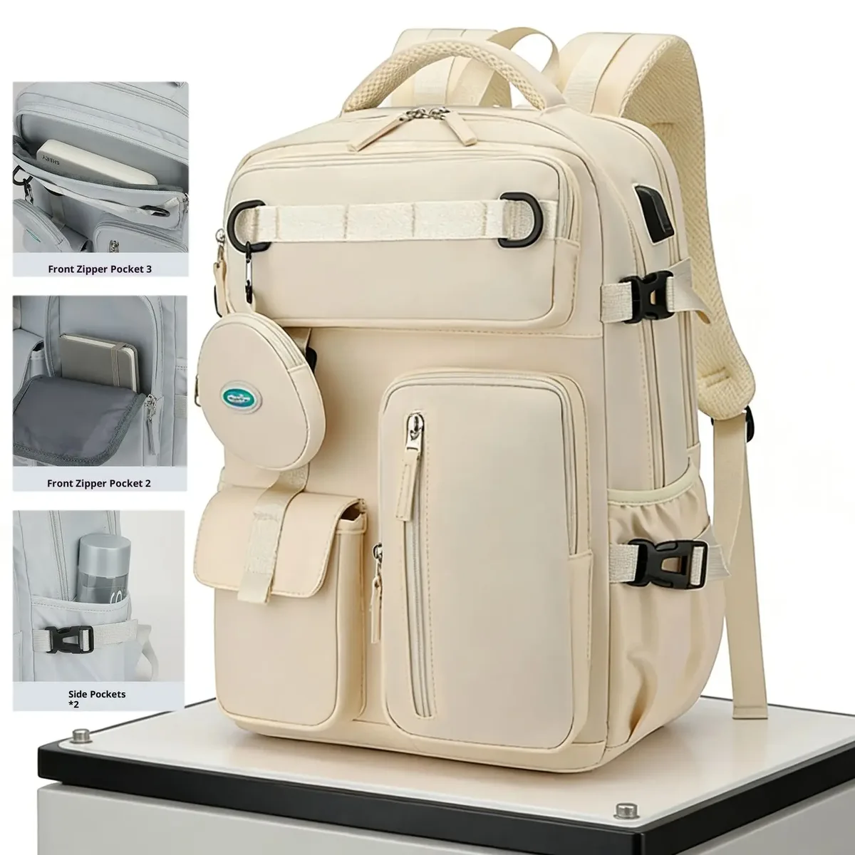sac à dos étanche avec plusieurs poches, adapté aux voyages en plein air, sac à dos pour ordinateur portable de 15,6 pouces