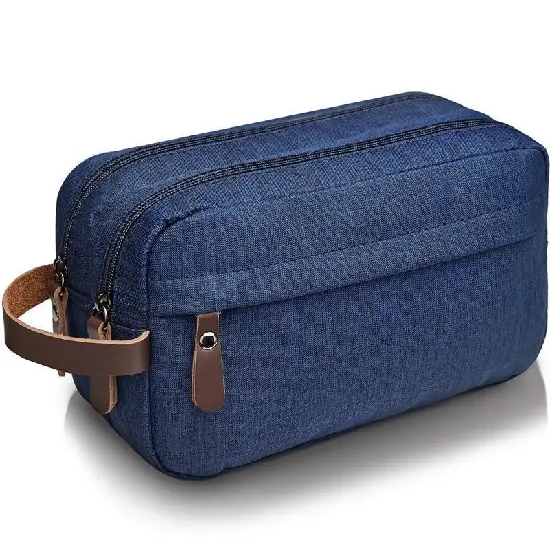sac de rangement de voyage portable grande capacité en tissu cationique, organisateur portable de toilette et de maquillage à compartiments