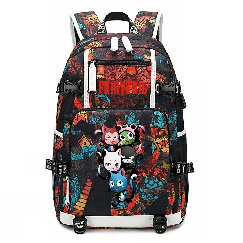 sac à dos d'école imprimé fairy tail anime, grande capacité, sac à livres pour adolescents et enfants, sac à dos de voyage décontracté