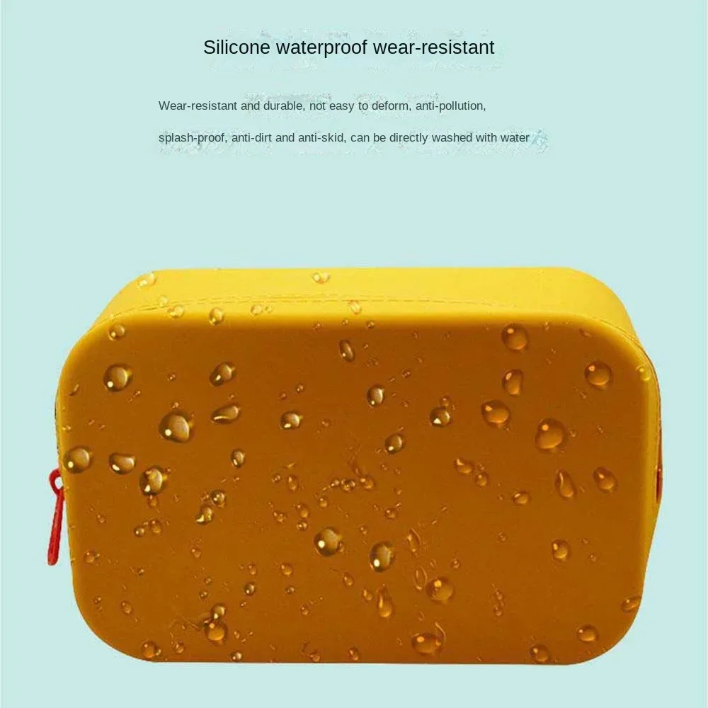 porte-cartes de crédit en silicone, sac de rangement, pochettes à rouge à lèvres, pochette à fermeture éclair, porte-monnaie en silicone, organiseur de voyage étanche