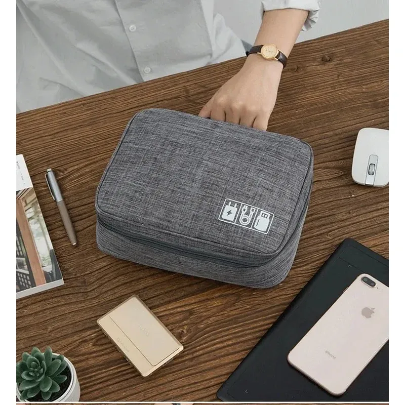 Sac de rangement électronique portable pour voyage, pochette de rangement multi-couches pour câbles, chargeurs, batteries externes et accessoires numériques