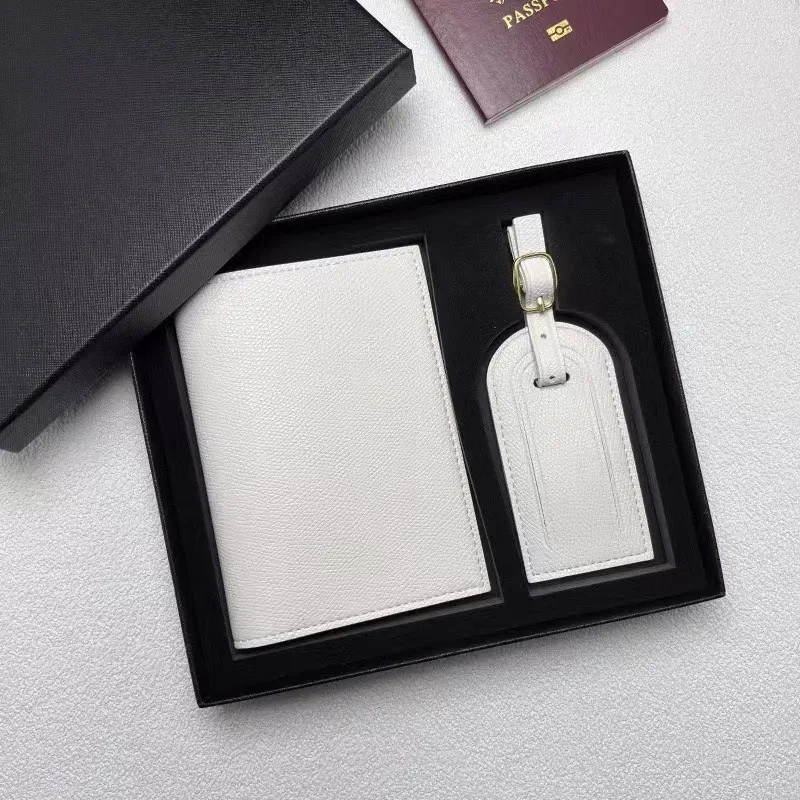 porte-billets personnalisé gratuit, simple et polyvalent, motif palmier, en cuir, multifonctionnel, avec étiquette de bagage et coffret cadeau