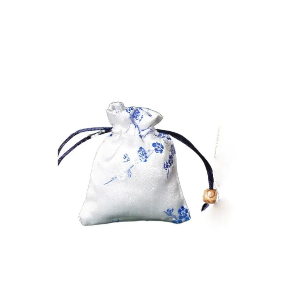 sac de rangement en satin lisse, sac cadeau à cordon de serrage, cravate brodée, sachet pour femmes, mariage