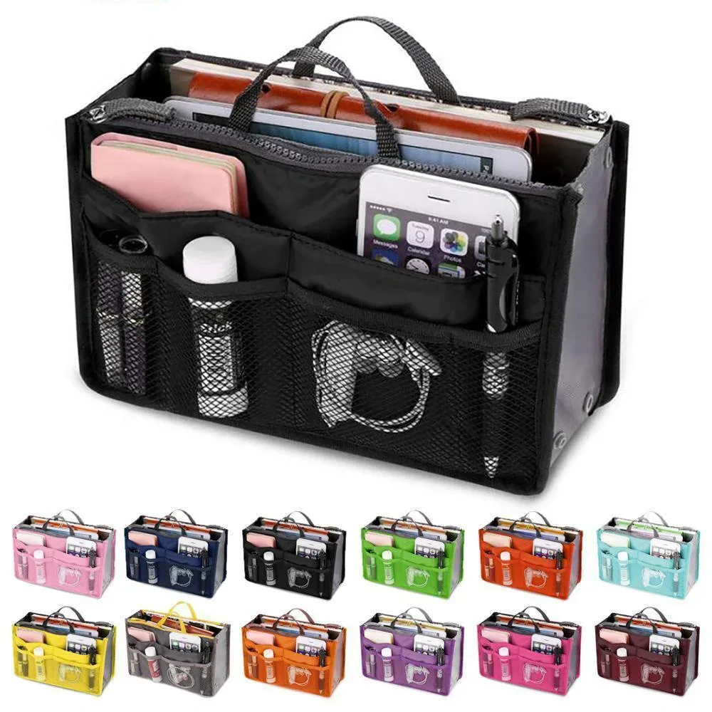 Sac de rangement pour femme en nylon, organisateur de voyage, grand sac à main, sac de maquillage, sac cosmétique pas cher, sac fourre-tout pour femme