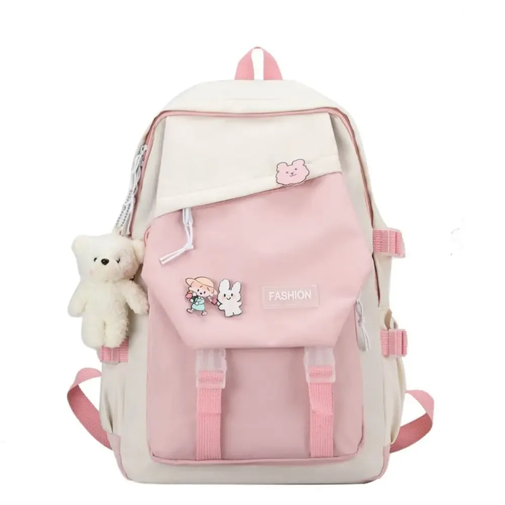sac à dos multifonctionnel en nylon imperméable de grande capacité, cartable d'école pour garçon et fille