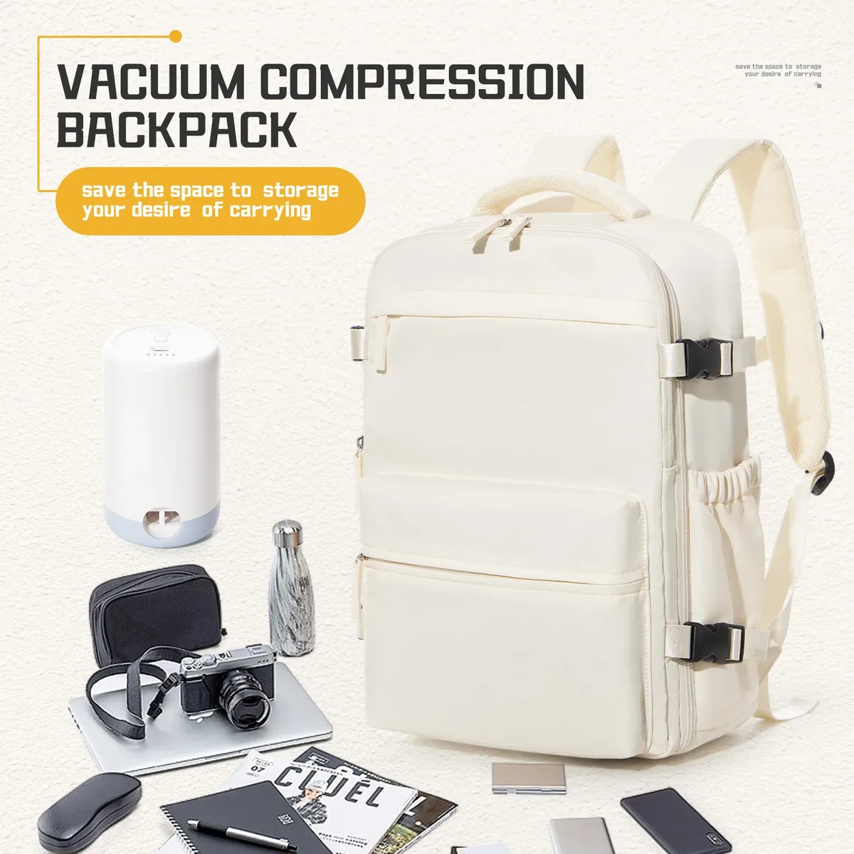 sac à dos de compression sous vide d'air, sac à dos pour ordinateur portable professionnel, sac à dos de voyage sous vide antivol de grande capacité pour femmes et hommes, randonnée