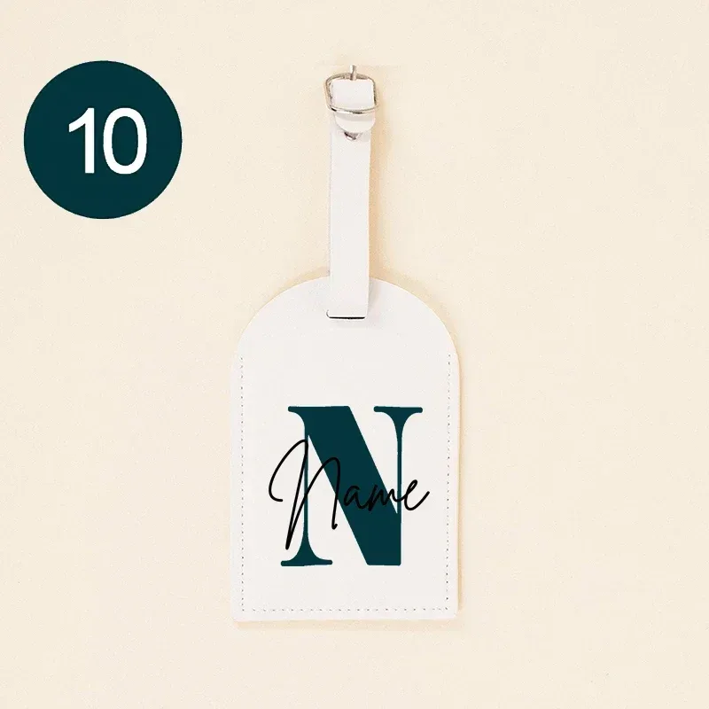 étiquette de bagage monogramme personnalisée en pu, initiale avec nom en cuir pour valise, bagages, sac à main, étiquette de sac de voyage, meilleurs cadeaux
