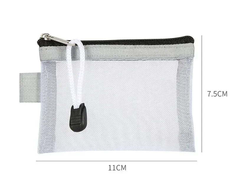 mini petit écouteur rouge à lèvres stockage portefeuille pochette femmes cosmétique organisateur maille maquillage sac