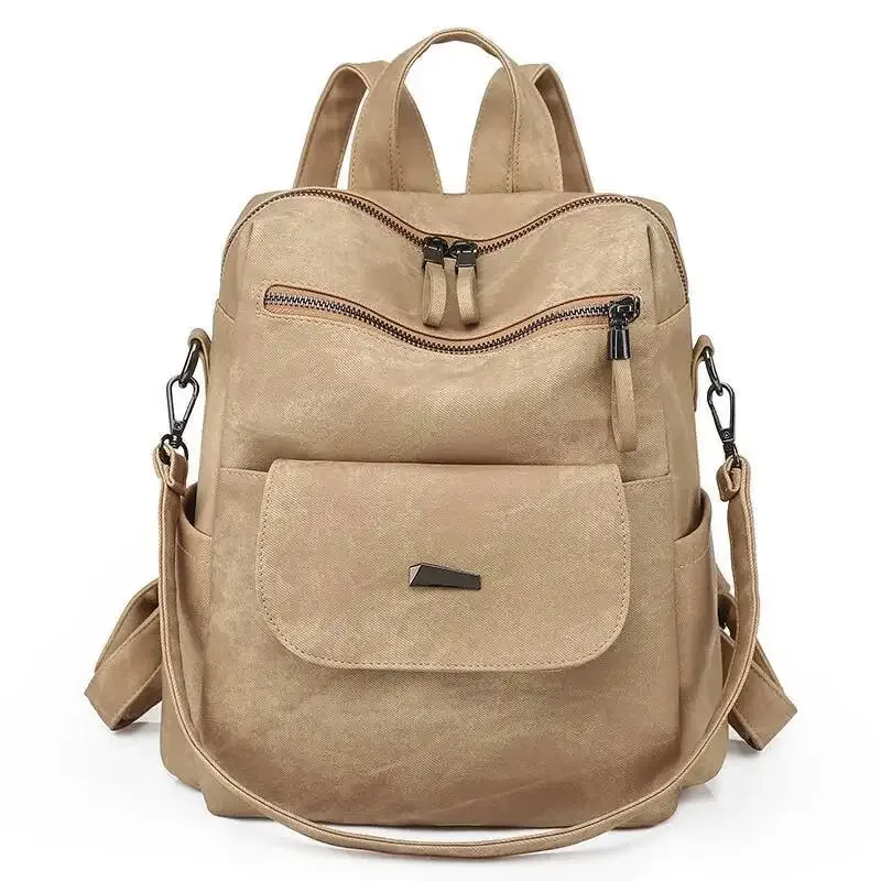 version coréenne grande capacité sac à dos femme sac à dos mode personnalité pu double sacs à bandoulière sac à dos femme