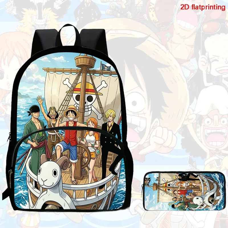 ensemble de 2 sacs à dos, style one piece, avec poche avant, sac à dos avec porte-crayons, léger, pour les enfants de 6 à 10 ans