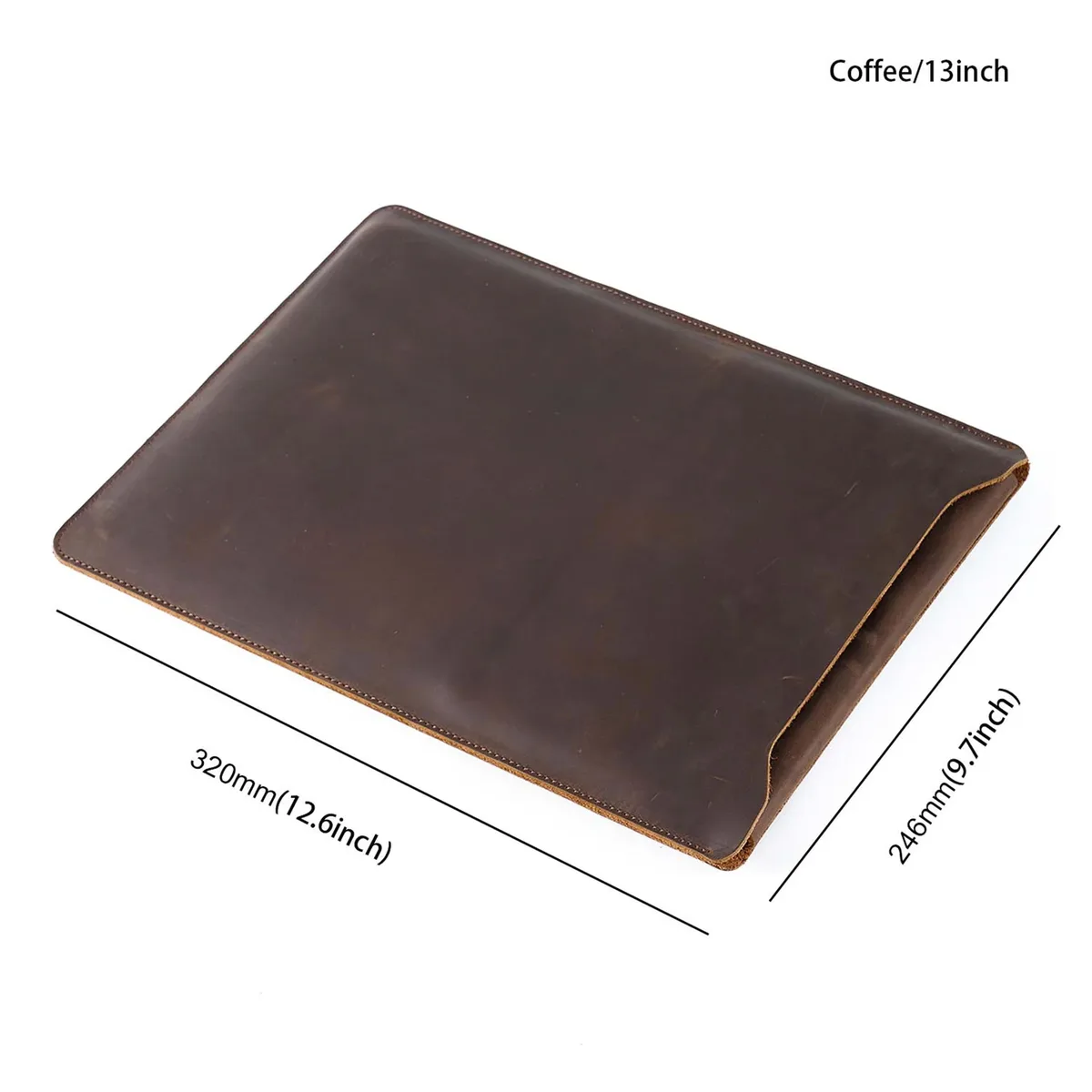 housse de protection matelassée en cuir de vache pour ordinateur portable, étui personnalisé pour macbook pro 12 "13" 14 pouces