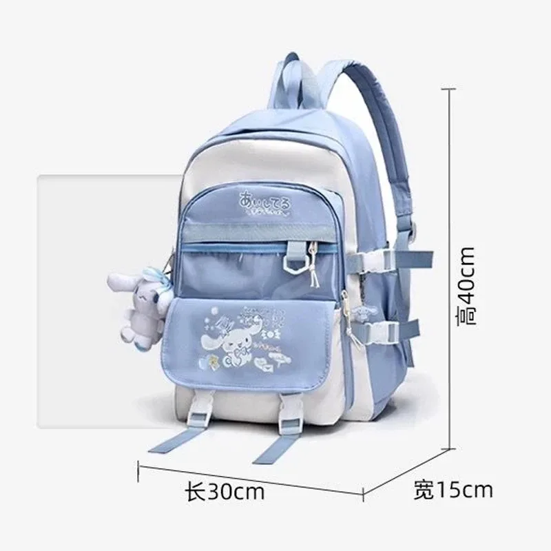 Sac à dos Anime Cinnamoroll bleu, sac d'école Kawaii, sac d'école pour étudiants, grand sac pour ordinateur, cadeau