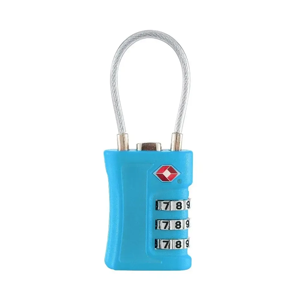 cadenas à combinaison tsa à 3 chiffres, antivol, pour valise et bagages, avec câble métallique, serrure à code douane pour voyage