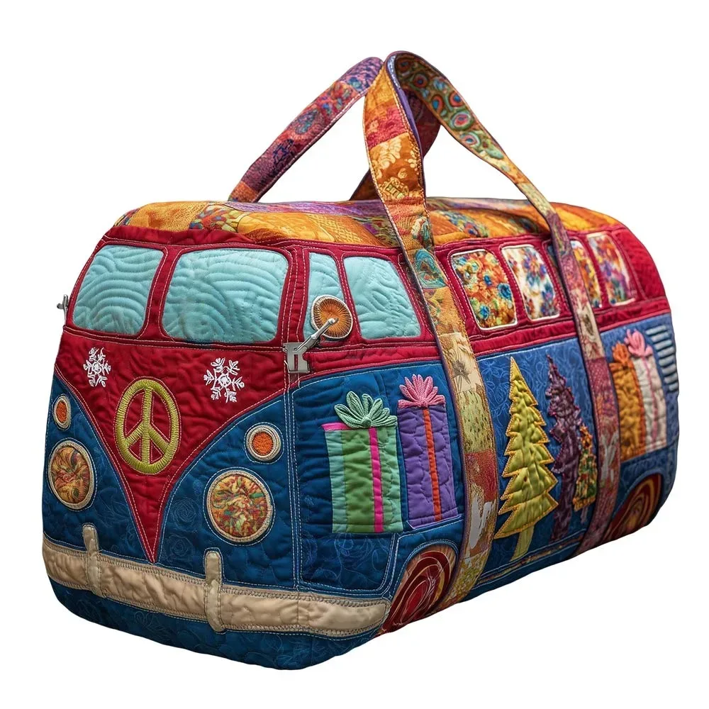 sac de voyage matelassé en coton, style bohème hippie, imprimé, sac de yoga, motif grenouille 3d, sac de week-end, sac de nuit