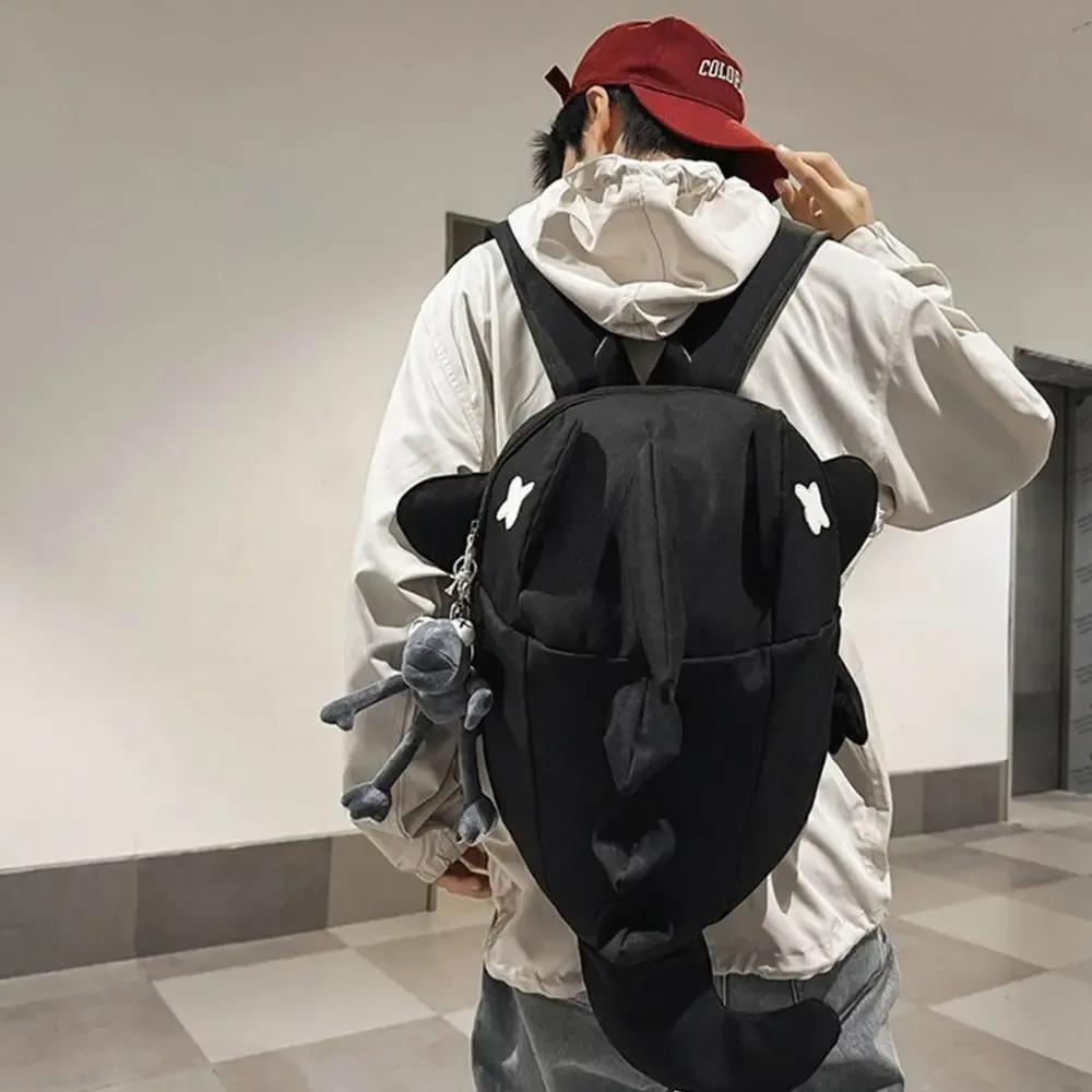 sac à dos tendance imperméable motif requin, grande capacité, multi-poches, sac de voyage pour ordinateur portable, en nylon, décontracté, pour étudiants, hommes et femmes