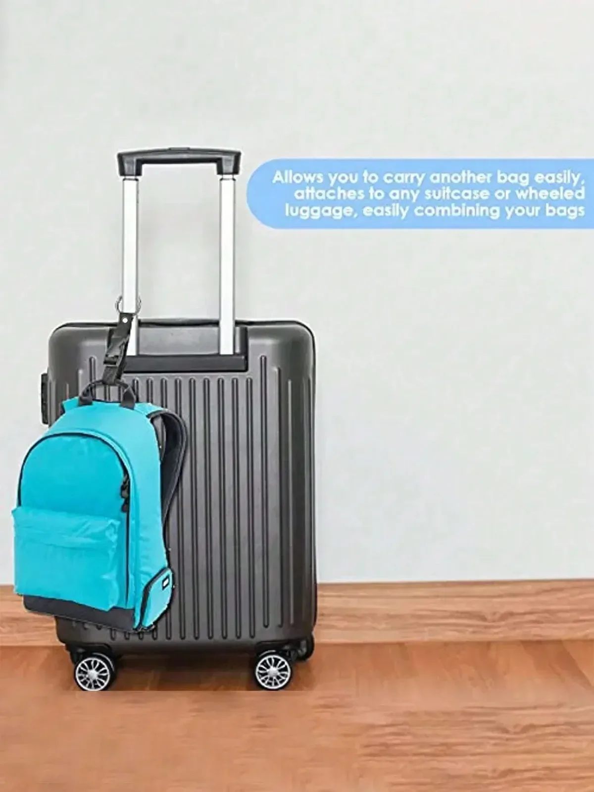 sangle de bagage portable, boucle extérieure durable, clip pour sac à dos pour hommes et femmes, étiquettes de sac cadeau de voyage indispensables pour accessoires de bagages