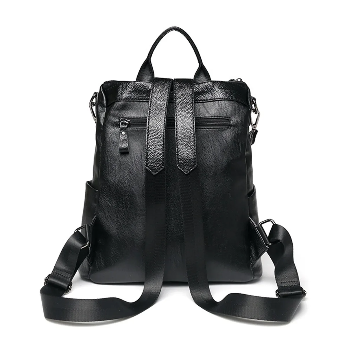 sacs à dos souples pour femmes nouveau sac à dos en cuir artificiel pu pour femmes grande capacité sac à dos noir mode tendance classe d'étudiant