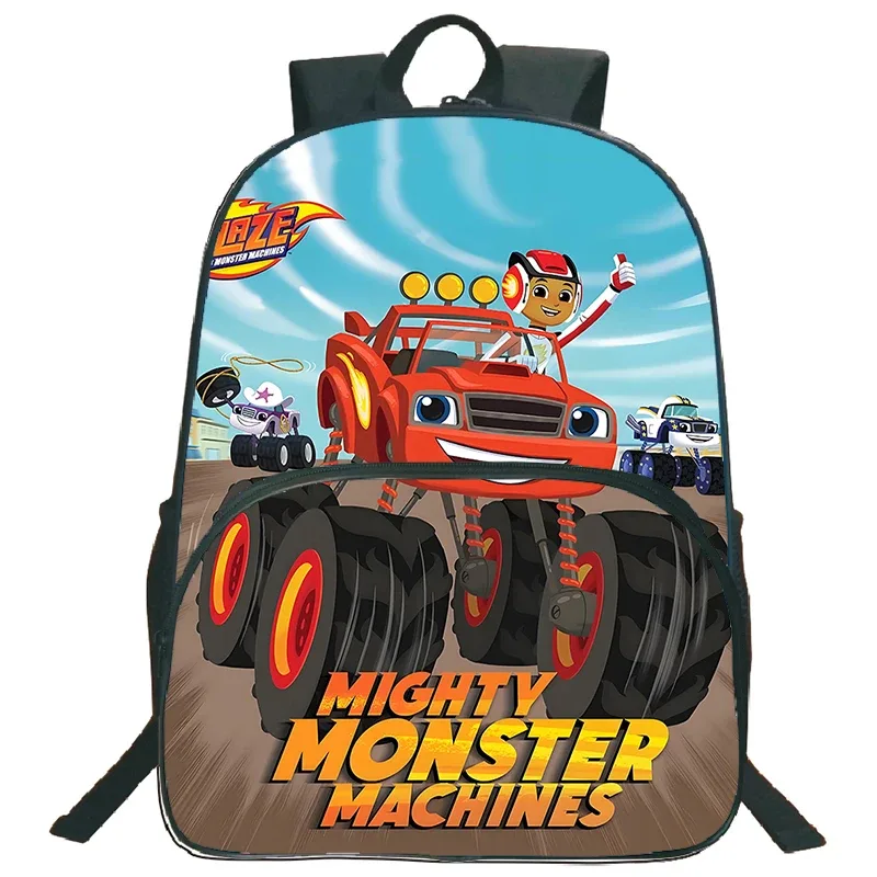sac à dos blaze and the monster machines, 3 pièces, sac d'école pour enfants avec sacs à bandoulière, trousse à crayons, sac à dos blaze car pour garçons et filles
