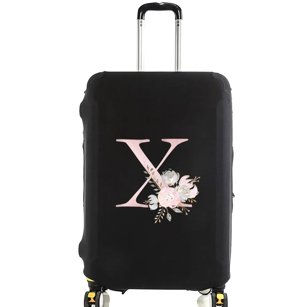 valise à bagages valise housse de protection rose fleur lettre nom motif voyage élastique bagages housse anti-poussière appliquer 18-28 valise