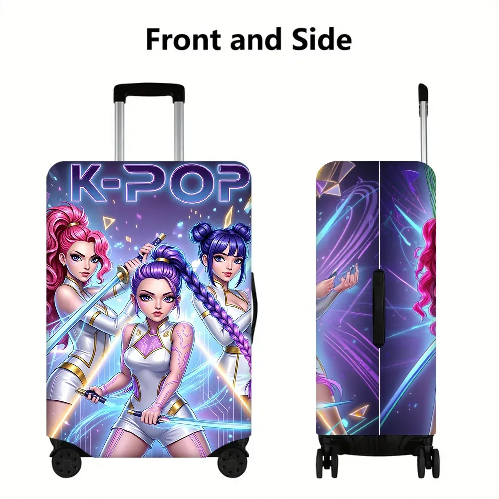 1pc housse de valise k-pop futuristic idol, adaptée aux valises de 18 à 32 pouces ; housse anti-poussière et résistante aux intempéries sur le thème de la science-fiction vibrante