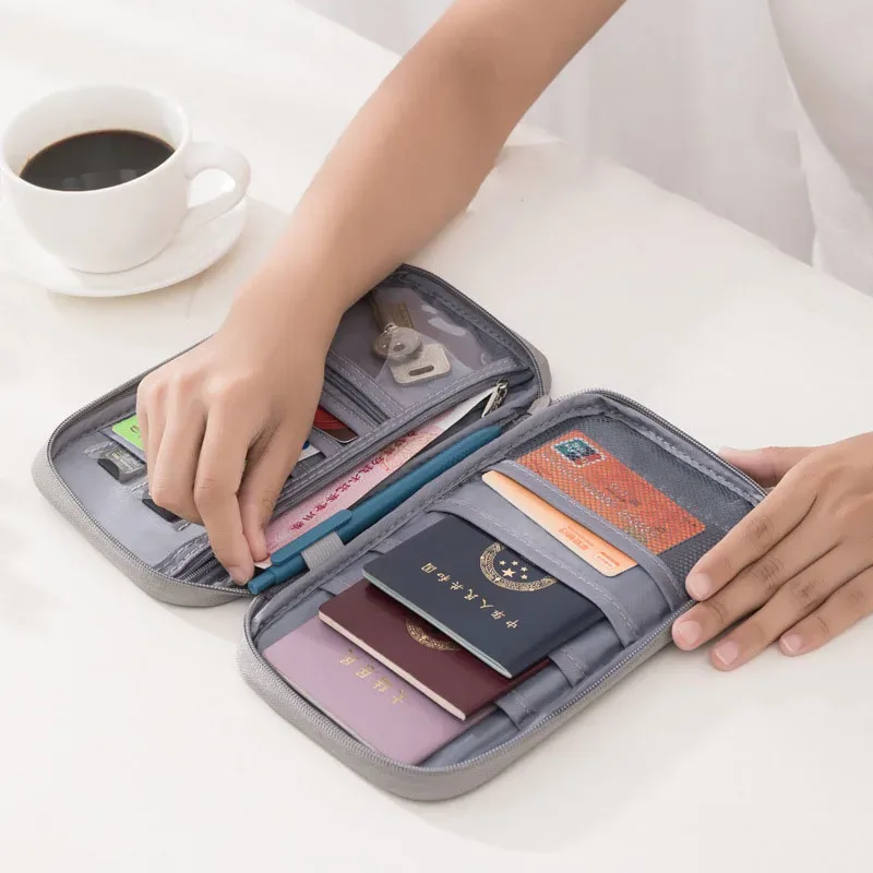 porte-passeport familial pour femmes, organiseur de documents de voyage, porte-cartes de crédit imperméable