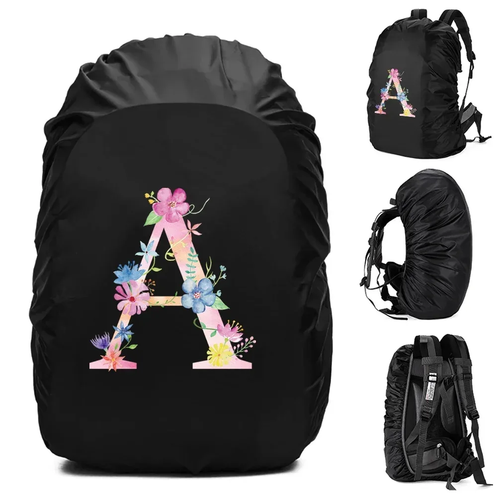 sac à dos étanche unisexe, housse de pluie, sac de camping en plein air, randonnée, escalade, sports, housse de pluie anti-poussière, imprimé lettre rose, 30l, 40l, 70l