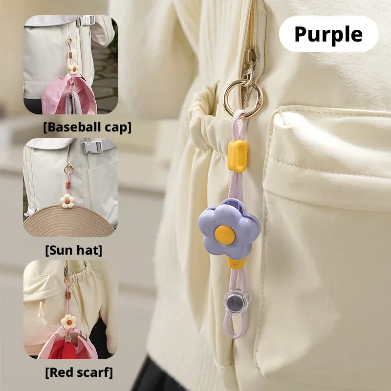 clip de chapeau mignon en forme de fleur pour sac à dos, support de chapeau portable mains libres pour le voyage, accroche-chapeau d'extérieur pour chapeau de soleil, casquette de baseball, foulard