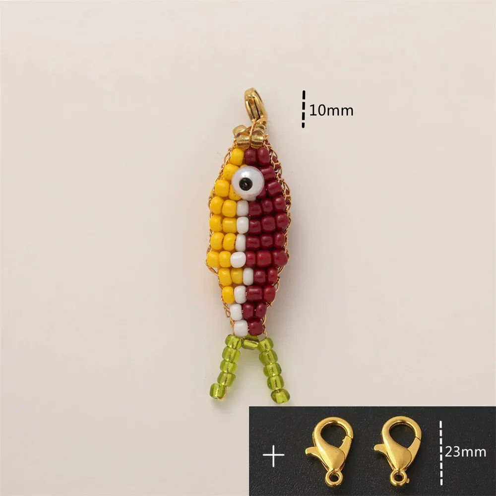 sac à dos en forme de poisson en perles fait à la main, pendentif à fermeture éclair, décoration suspendue pour filles, porte-clés d'étudiant, accessoires de bricolage, ornements