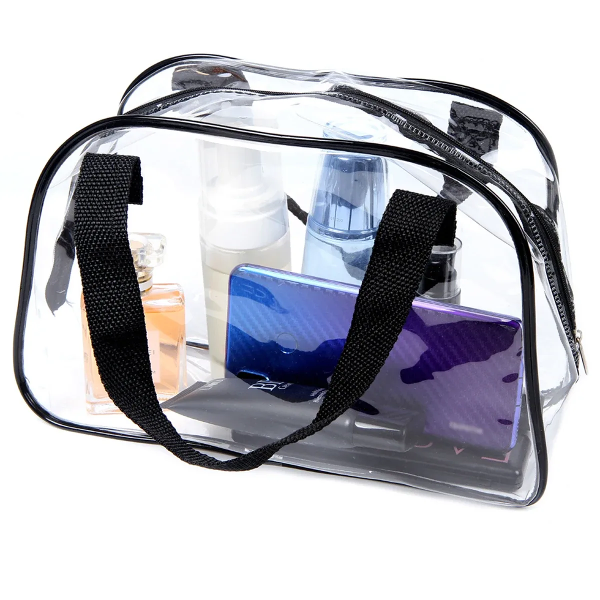 sac cosmétique transparent en pvc pour voyage et concert, sac fourre-tout approuvé pour les stades, sac de toilette de voyage, petit sac à main