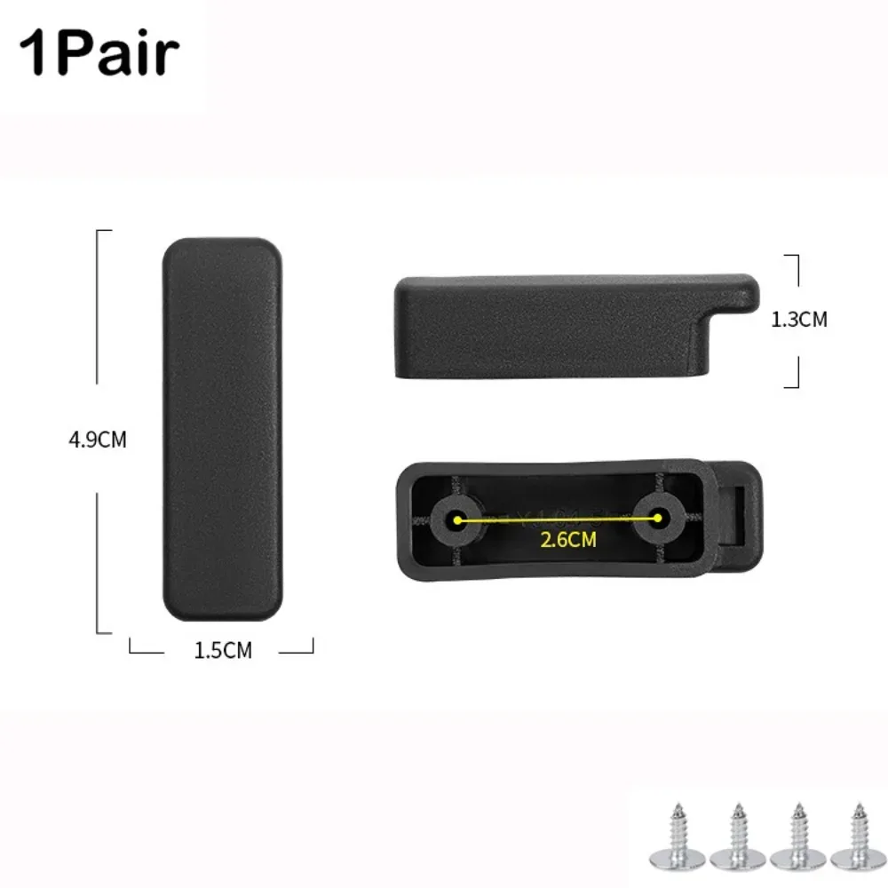patins de protection en plastique noirs pour bagages avec vis, support inférieur de valise, pièce de rechange universelle pour toutes les valises