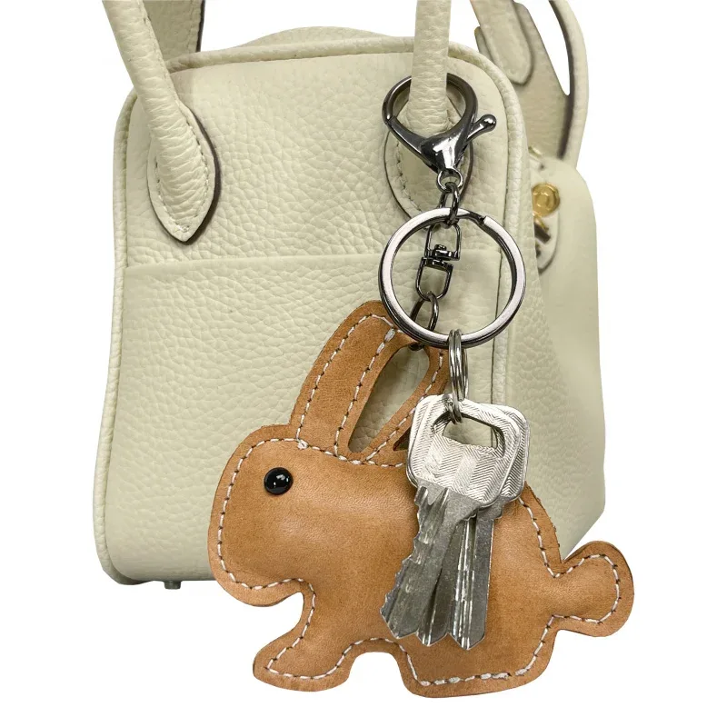 nouveau mignon en cuir de vache lapin porte-clés mini hommes et femmes sac à main pendentif à la mode porte-clés sac à bagages pièces accessoires