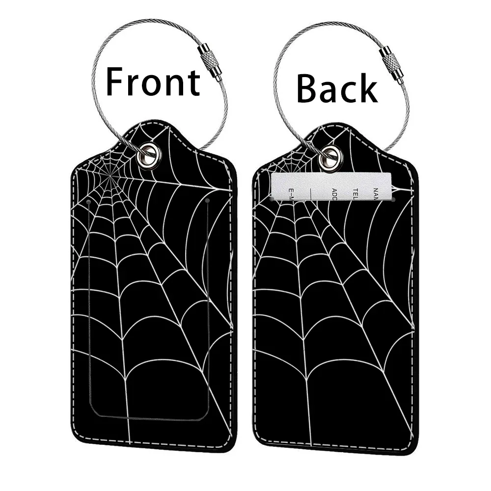 hot sale horror pattern leather business luggage tag suitcase address label luggage boarding case label name id address clip