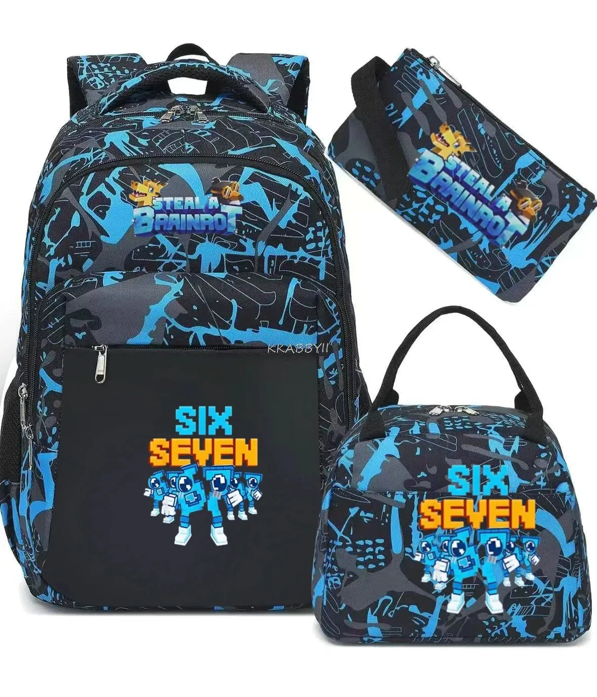 sac à dos steal a brainrot avec sac à lunch pour adolescents et étudiants, ensemble de voyage décontracté et confortable