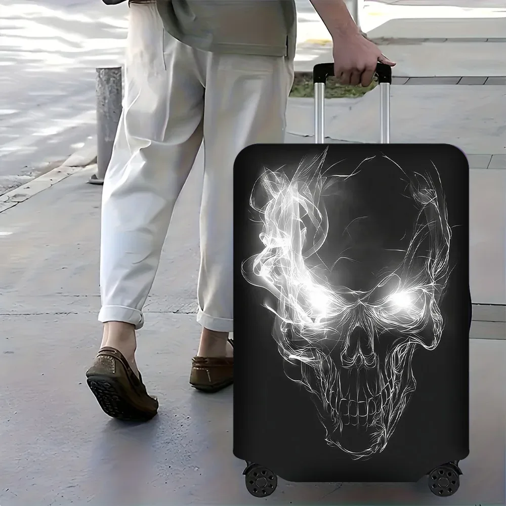 1 housse de valise motif crâne. Convient aux valises de 18 à 32 pouces ; protège efficacement vos bagages
