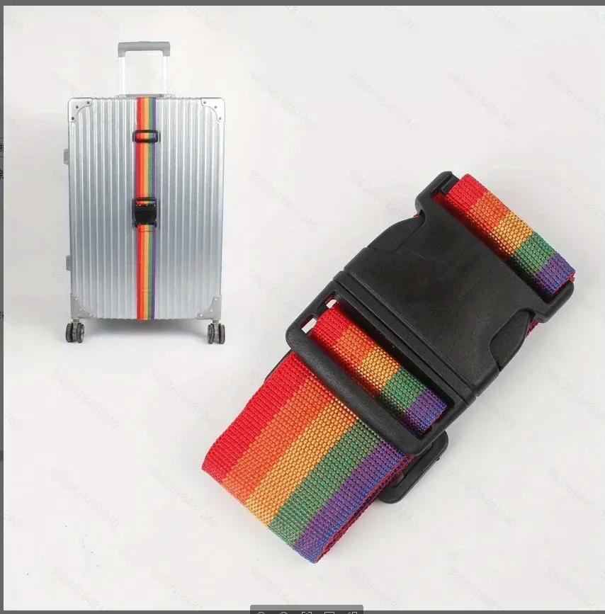 ceintures de valise réglables, sangles de bagages aux couleurs vives, sangles de voyage avec boucle à dégagement rapide (arc-en-ciel), 1/2 pièces
