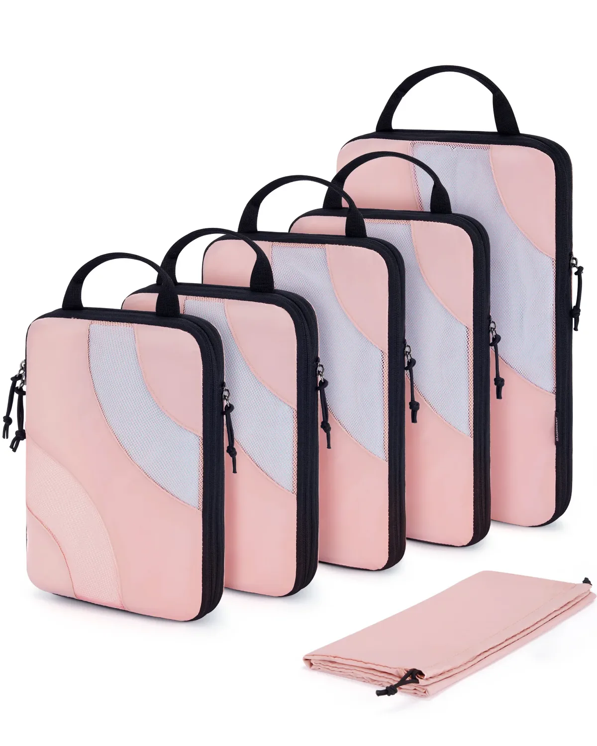 bagsmart-cubes d'emballage de compression pour bagages, organisateurs de valise légers, ensemble de sacs de voyage, 6 ensembles