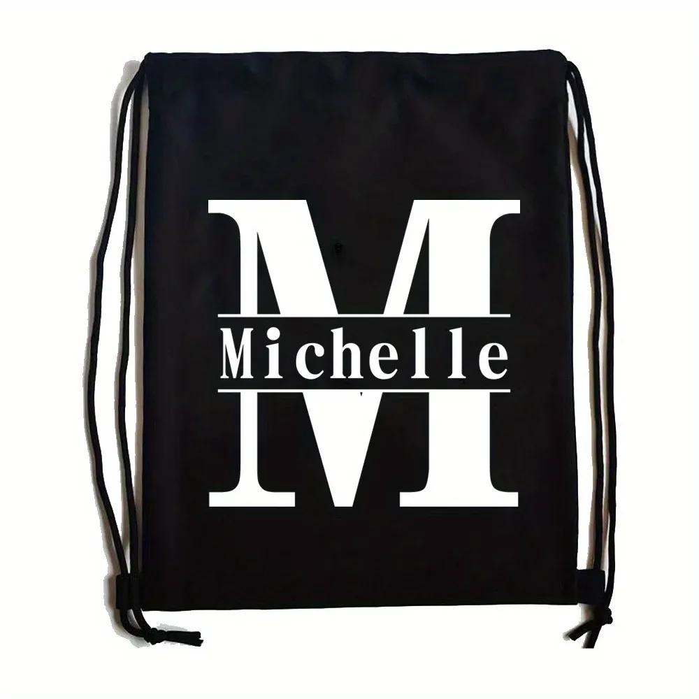 sac à dos à cordon personnalisé avec nom, sac de sport à double épaule, sac personnalisé avec initiales, sac portable pour randonnée et camping en plein air