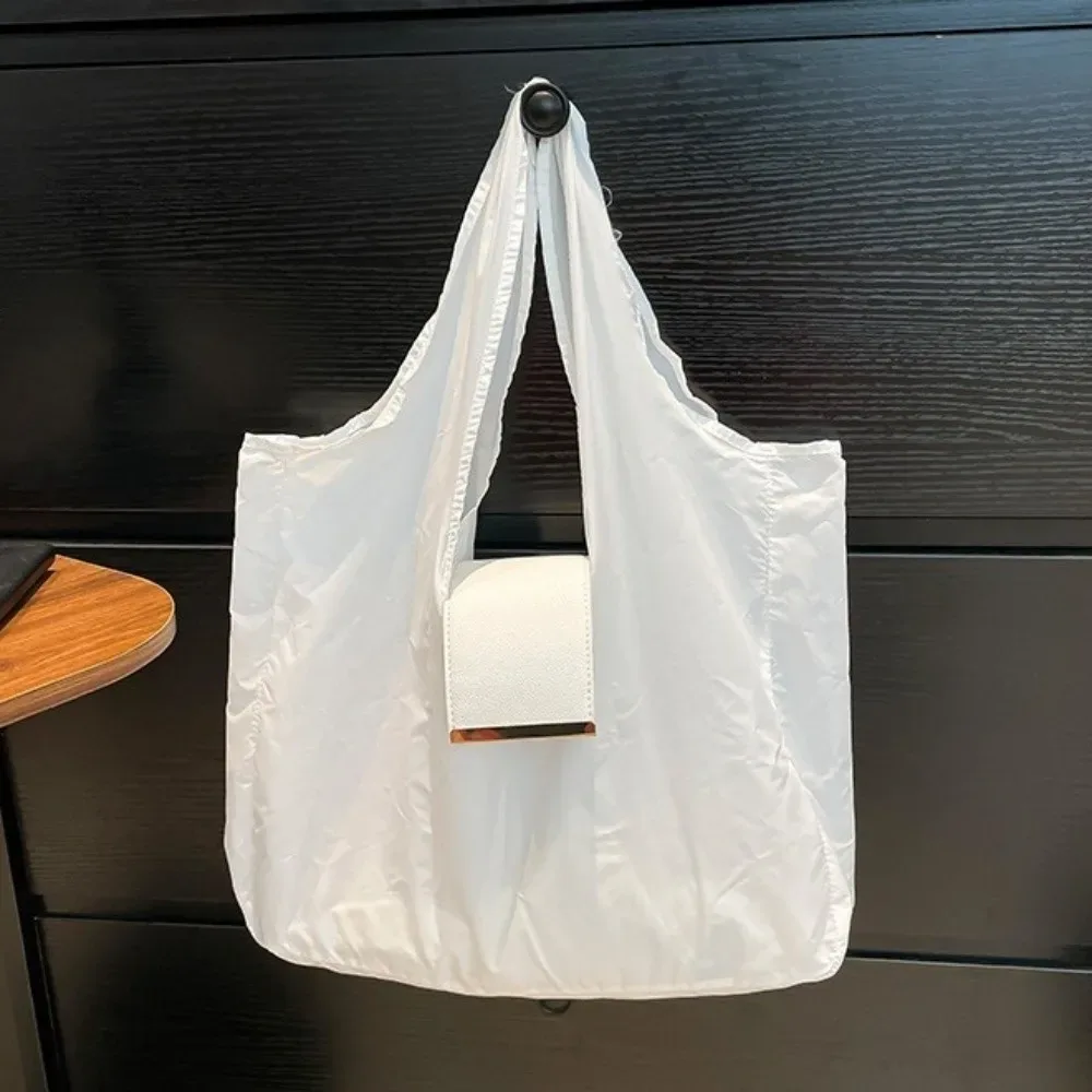 mini sac fourre-tout porte-clés réutilisable, léger, grande capacité, pliable, sac de courses, porte-clés, sac réutilisable extensible écologique