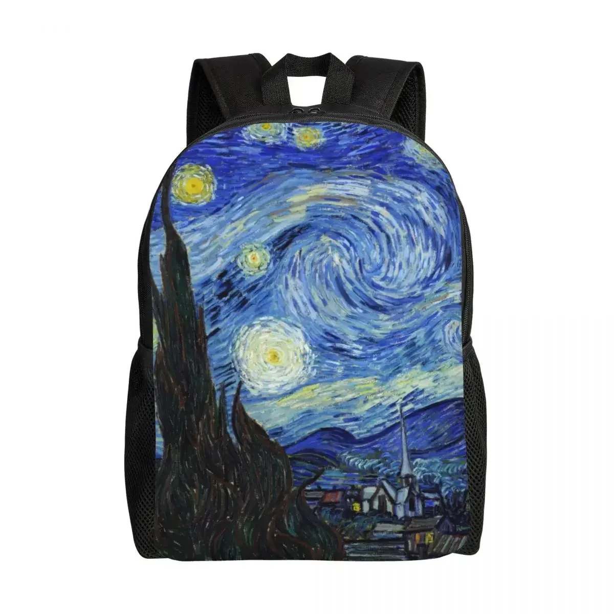 sac à dos de voyage de nuit étoilée sur le rône pour hommes et femmes, cartable d'école pour ordinateur portable, sac à dos d'étudiant, vincent van gogh