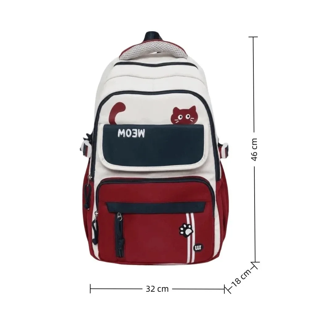 sac à dos scolaire léger, imperméable, grande capacité, double bandoulière, style universitaire esthétique, sac pour ordinateur