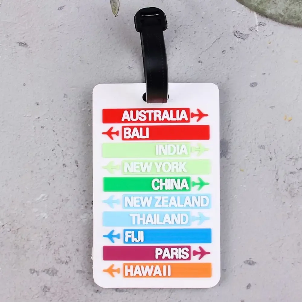 étiquette de bagage en pvc, nom de pays, valise, porte-adresse, nom, étiquette d'identification, étiquette d'embarquement, accessoires de voyage, étiquette de bagage, mode