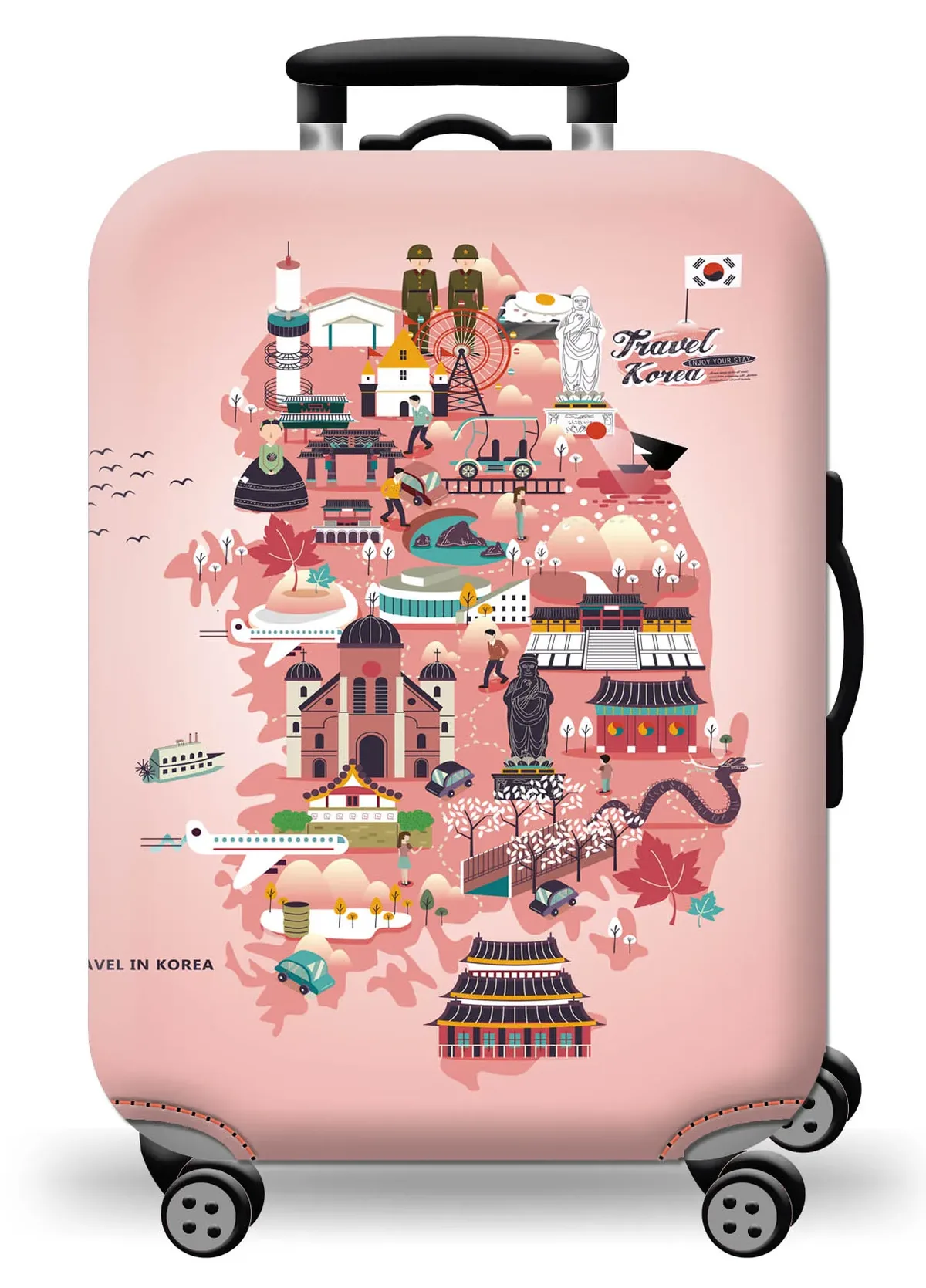 housse de protection pour bagages en tissu extensible, étui anti-poussière pour bagages, adapté à la valise de 18 à 32 pouces, organisateur de voyage