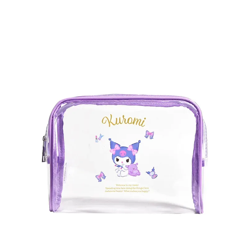 sanrio trousse de maquillage hello kitty trousse à cosmétiques étui à stylo transparent trousse de toilette de voyage étanche pochette de maquillage portable de grande capacité