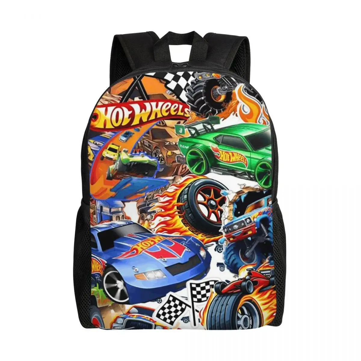 sac à dos hot wheels race pour étudiants, garçons et filles, sac d'école, sac à bandoulière pour ordinateur